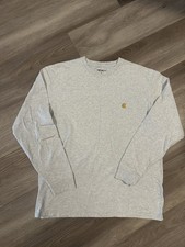 Carhartt WIP Chase L/S Shirt, Heather Grey, Size Large - Preowned