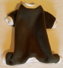 Rifle Green Fleece Pajamas PJ's Dog Puppy Teacup Pet Clothes XXXS - Large