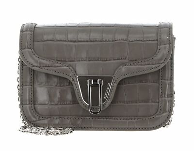 COCCINELLE Marvin Twist Croco Shiny Soft Handbag Umhängetasche Tasche Stone Neu