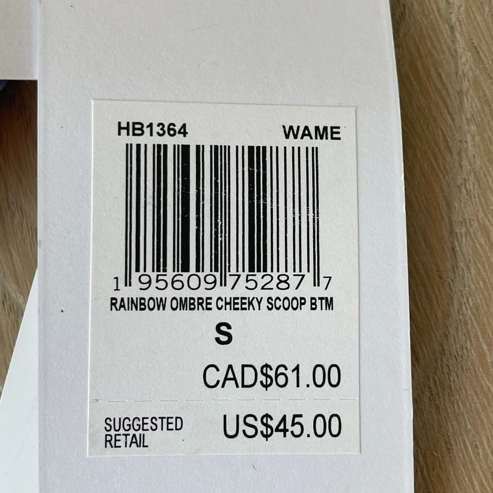 NUEVO Traje de baño inferior de bikini Hurley para mujer pequeño arco iris ombre descarado Foto 3 de 4