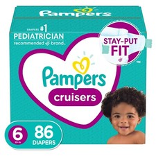 Pampers Cruisers Active Fit Taped Baby Diapers, Size 6, 86ct
