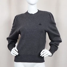 Isabel Marant Kelaya Logo Embroidered Crewneck Jumper In Dark Grey