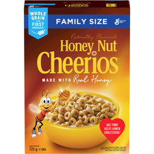 General Mills Honey Nut Cheerios Breakfast Cereal, Family Size, Whole Grains