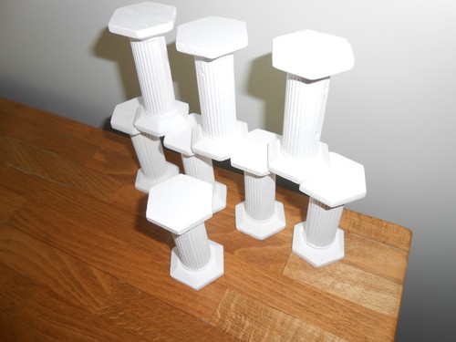 8 x White 3" / 7.5cm plaster wedding cake Columns / Pillars unused FREE UK P+P ! - Picture 3 of 3