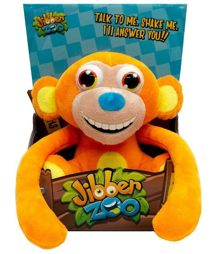 Jibber Zoo Monkey Huggy Toy Speaking Giggling Interactively hilarious plush