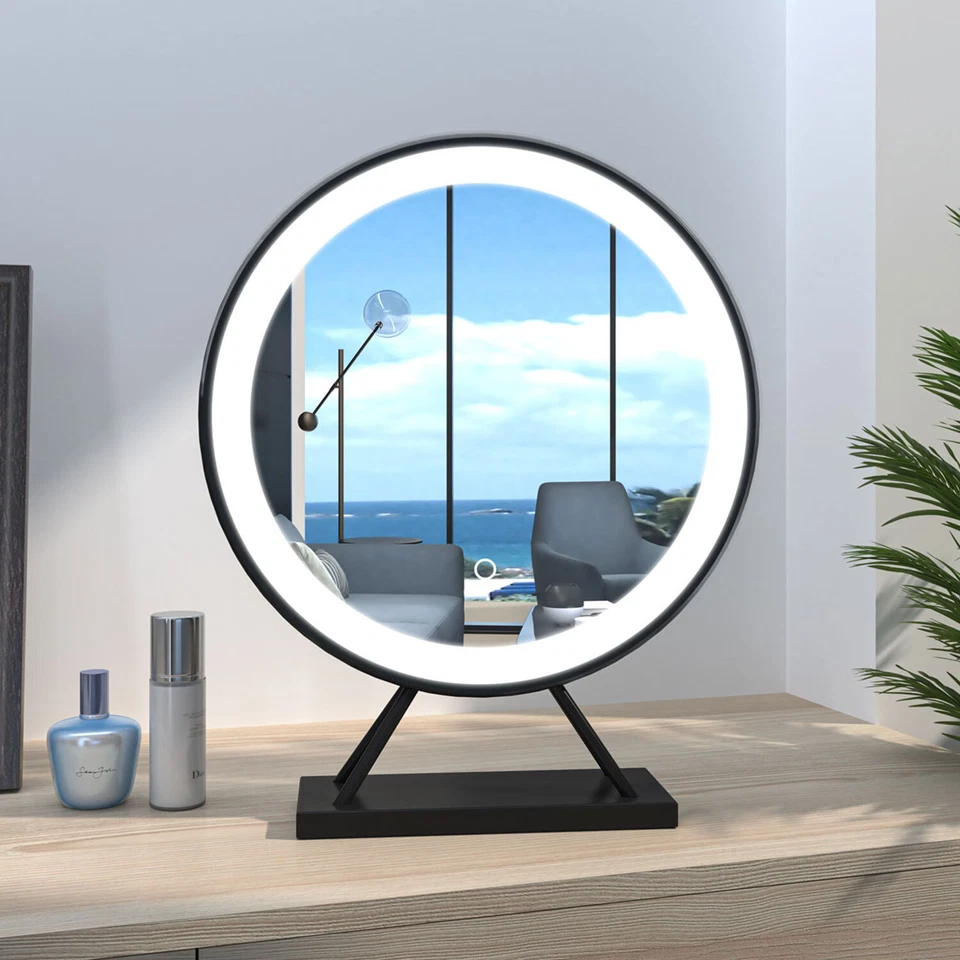 ACEZANBLE Hollywood Vanity Mirror with Dimmable 3 Color, Light Up Tabletop Makeup Mirror