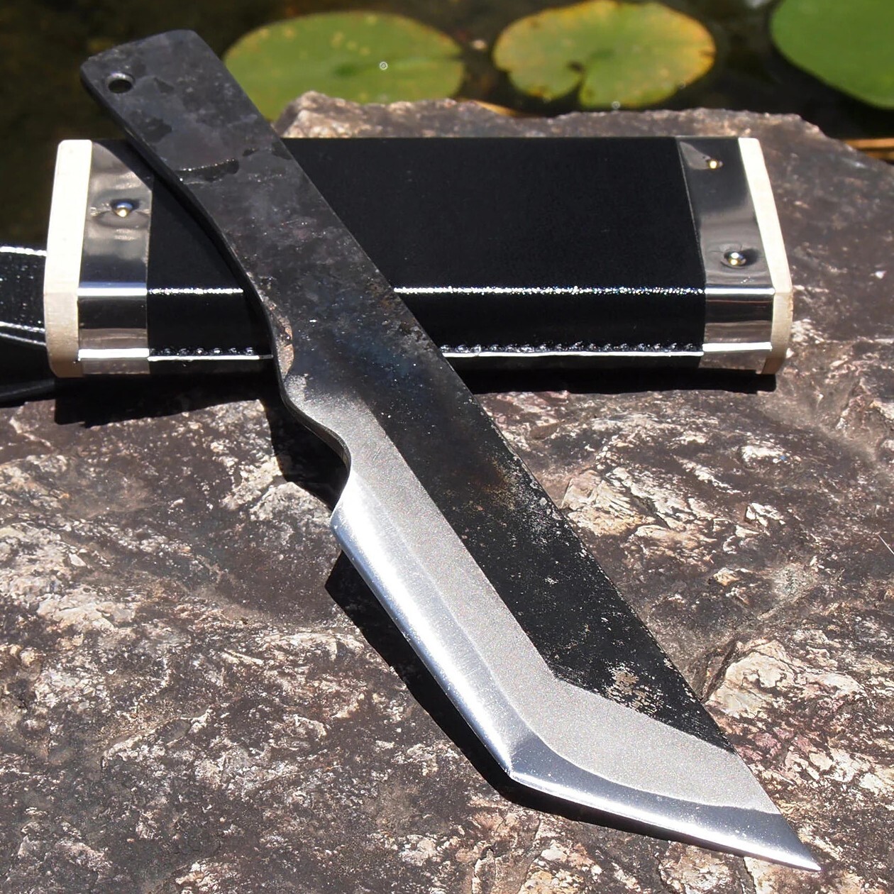 TOSA KNIFE Traditional NAGASA Hunting Knife Hand Blue Steel