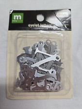 Making Memories Eyelet Letters Silver Classic Script Vowels New 48 Pieces