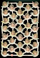 VICTORIAN SMALL PASTEL ANGELS DIE CUT PAPER SCRAPS ef7394 GERMANY