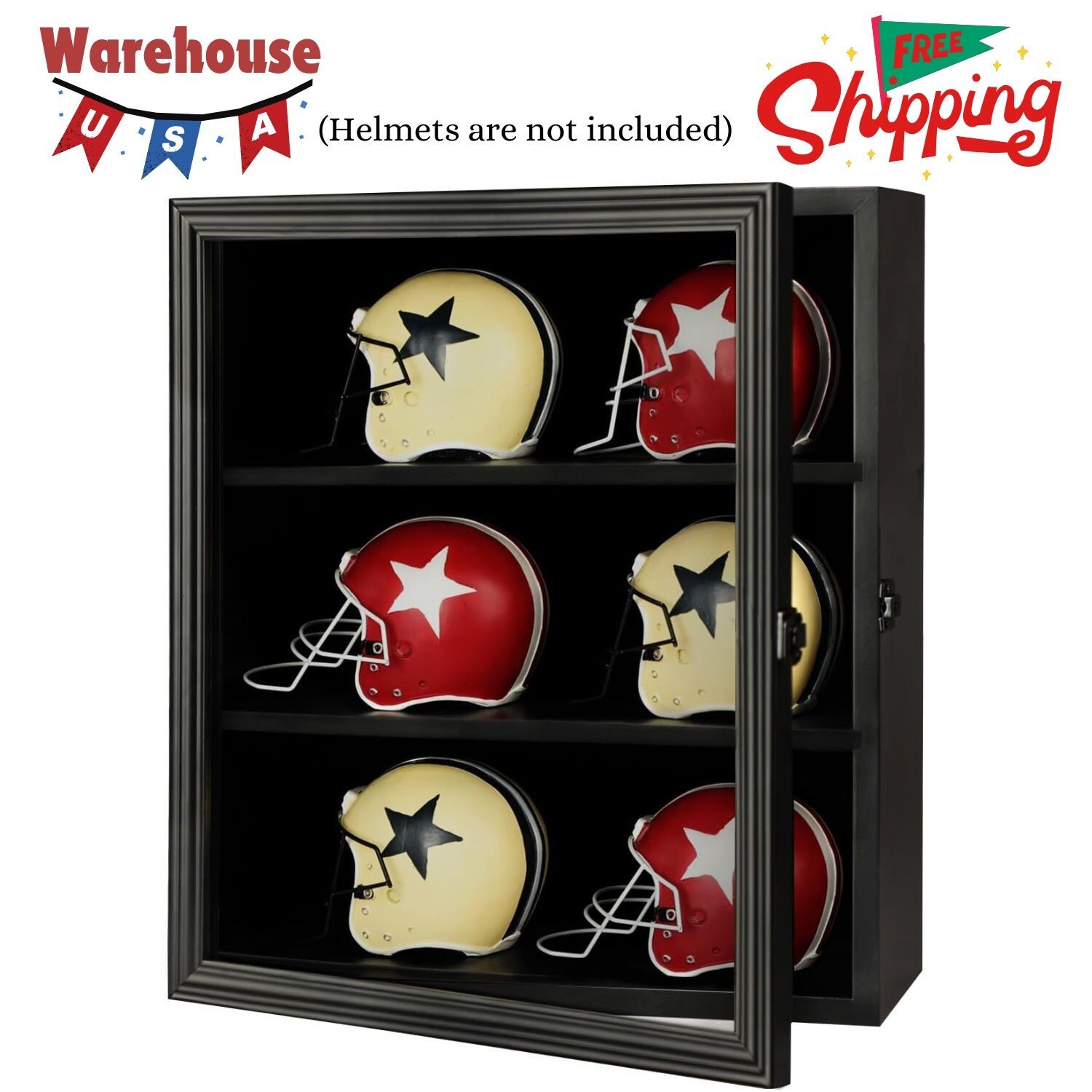 Display Case, Wood Mini Helmet Display Case, Helmet Stand