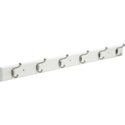 Liberty Hook Rack White Satin Nickel Heavy Duty Hooks Wall