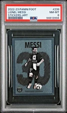 2022 Panini Foot Stickers 239 Lionel Messi Art SP PSA 8 (POP 1, 1 Higher)