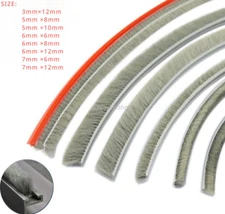 10M Hairy Seal Brush Pile Window Door Sliding Weather Strip Draught Excluder