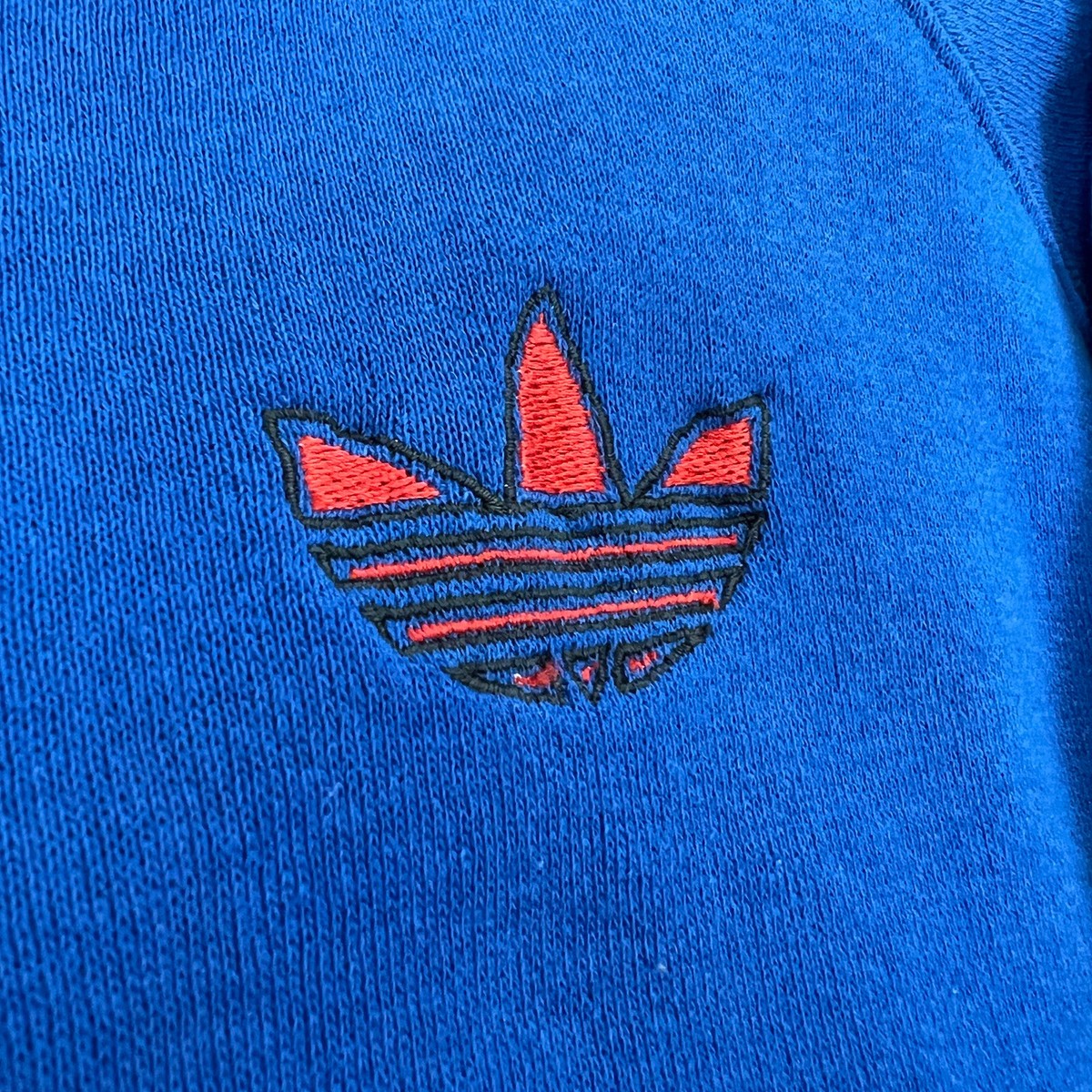 vintage 90s adidas mens large originals blue crewneck