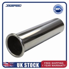 Stainless Steel 2" OD Rolled Out Weld-on Exhaust Round Tailpipe Trim Tip 8" Long