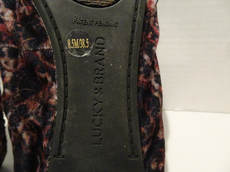 LUCKY BRAND Velvet Emmie Ballet Flats Shoes Size 8.5 Paisley Dark - Image 4 of 4