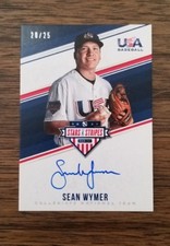 SEAN WYMER 2018 PANINI USA STARS & STRIPES ON CARD AUTO 20/25 RC BLUE JAYS