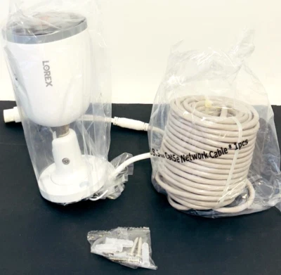 Lorex E895AB 4K Deterrence Bullet AI PoE IP Wired Security Camera plus Cable New