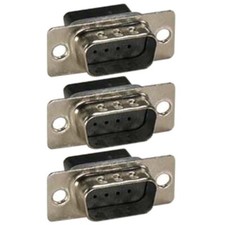 3 Pcs DB9 D-SUB 9-Pin Male Assembly Crimp Pin Connector Cup Socket DB 9