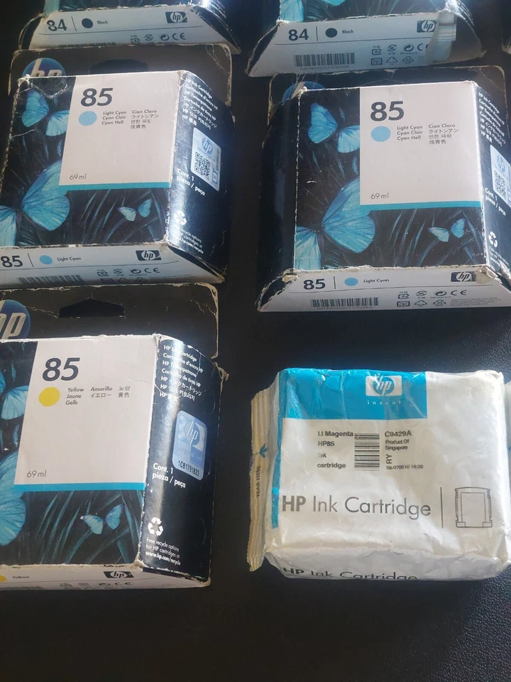 2014/6 GENUINE SET 7 HP #84/85 INKS DESIGNJET 90 130 C5016A C9427A-C9428A-C9429A - Image 3 of 4