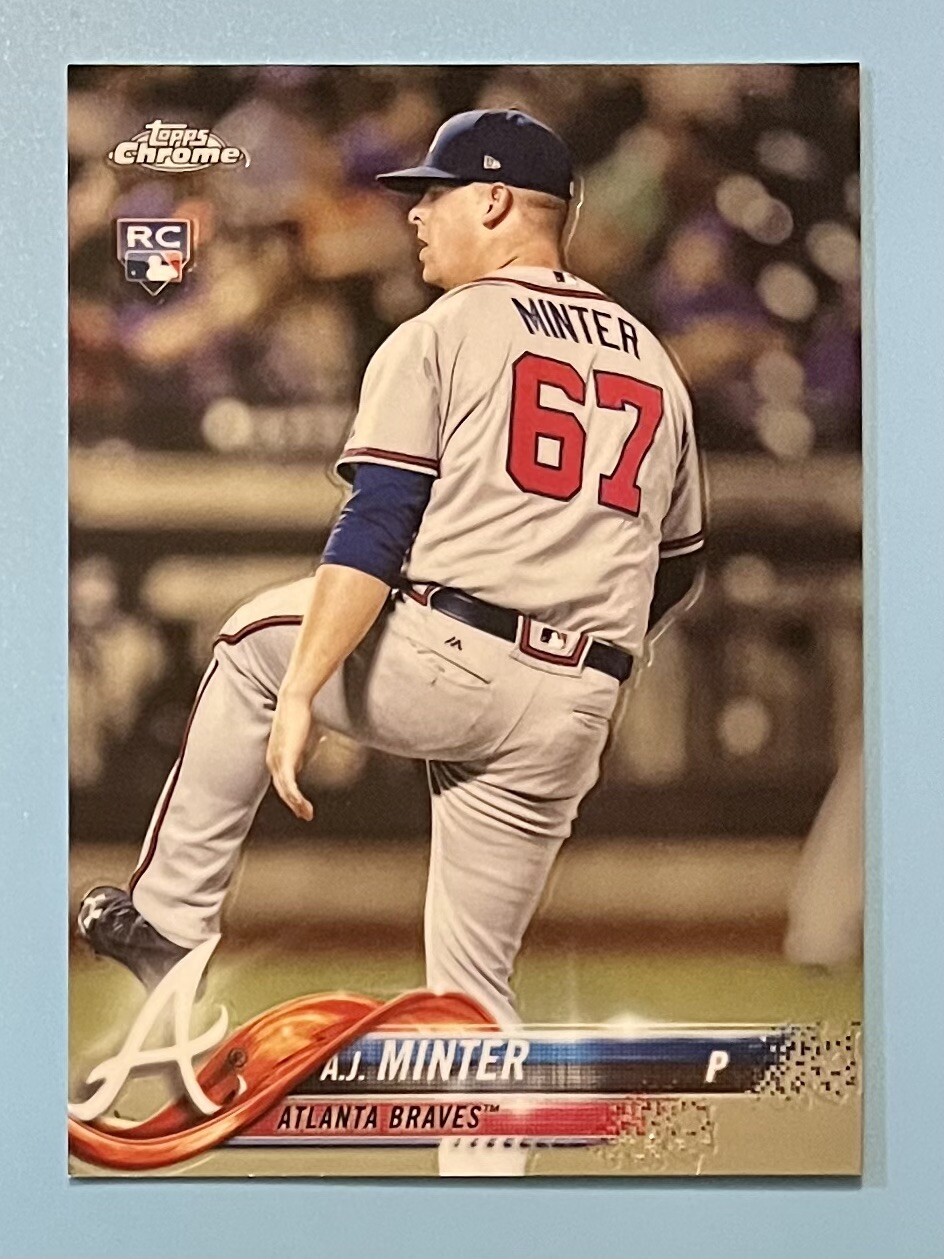 2018 Topps Chrome A.J. Minter RC #180 Atlanta ROOKIE