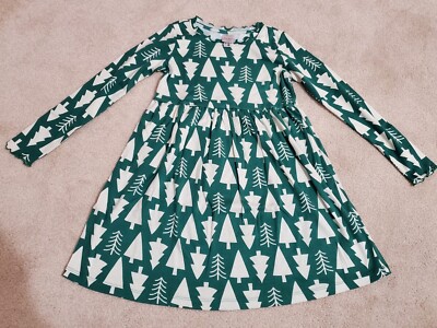 NIP Hanna Andersson Girl's Christmas Print Rib Dress Christmas Trees Size  130/8 | eBay