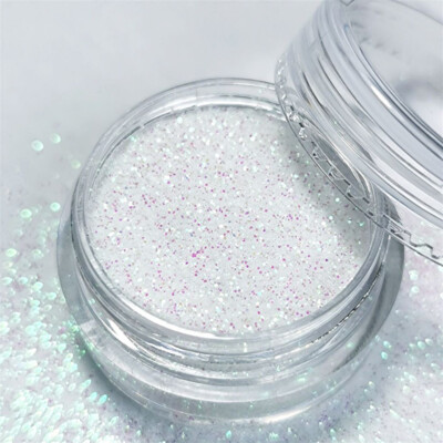 Glitzer Puder irisierend weiß rose Schimmer 3,5g 0,2mm Pulver Nr.1 Glitterstaub