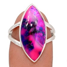 Treated Purple Dendritic Opal 925 Sterling Silver Ring Jewelry s.7.5 CR67713