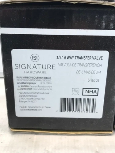 SIGNATURE HARDWARE Part #SH6103 -- 3/4" 6 Way Transfer Valve - (NEW)  - Picture 2 of 2
