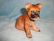 #1276 Japan porcelain Boxer Dog Sitting Figure 3.25" tall