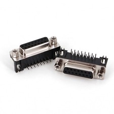 5Pcs DB15 Female Right Angle 2 Row 15-Pin PCB Mount Solder Connector