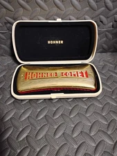 Vintage Hohner Comet 3427 Curved Two Sided Tremolo Harmonica with Case