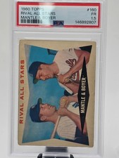 1960 TOPPS MANTLE & BOYER #160 RIVAL ALL STARS PSA 1.5