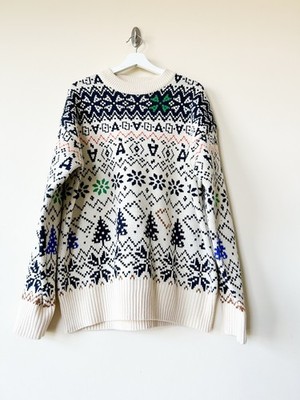 Ader Error Crew- neck logo-patch Wool Sweater Size L
