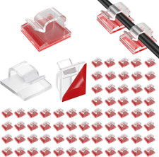 Asheyya 100 Pcs Self Adhesive Cable Clips, Outdoor Clear Stick Wire Clips