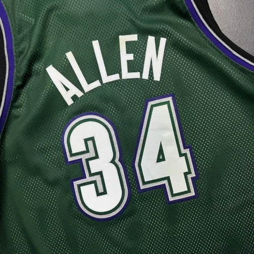 100% Authentic Ray Allen Vintage Starter 97 98 Milwaukee Bucks Pro Cut Jersey 44 image 6