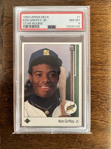 1989 Upper Deck - Star Rookie Ken Griffey Jr #1 (RC) PSA 8