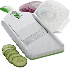 Adjust-A-Slice Mandoline Slicer, Green – Adjustable Thickness, Perfect for Veget