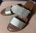 Sam Edelman Jeni Metallic Leather Fringe Slide Sandals Women’s Size 9M — photo 6