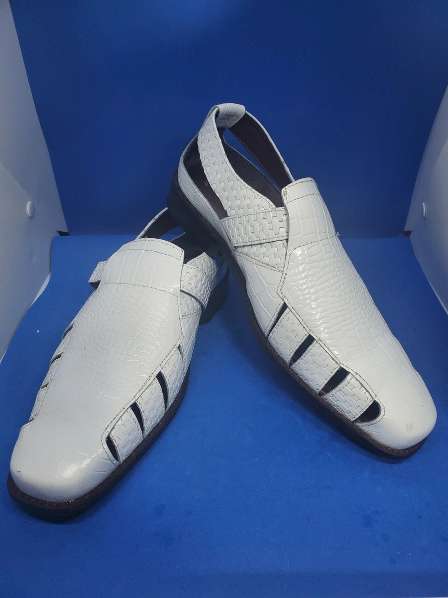 White Fisherman Sandals for Men with Upper Leather for sale  display picture 1