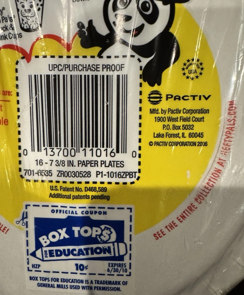 Hefty Zoo Pals Kids Paper Plates Original 2006 Vintage Assorted 16 Pack Sealed - Image 4 of 4