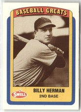 1990 SWELL BASEBALL GREATS #59 BILLY HERMAN CHICAGO CUBS