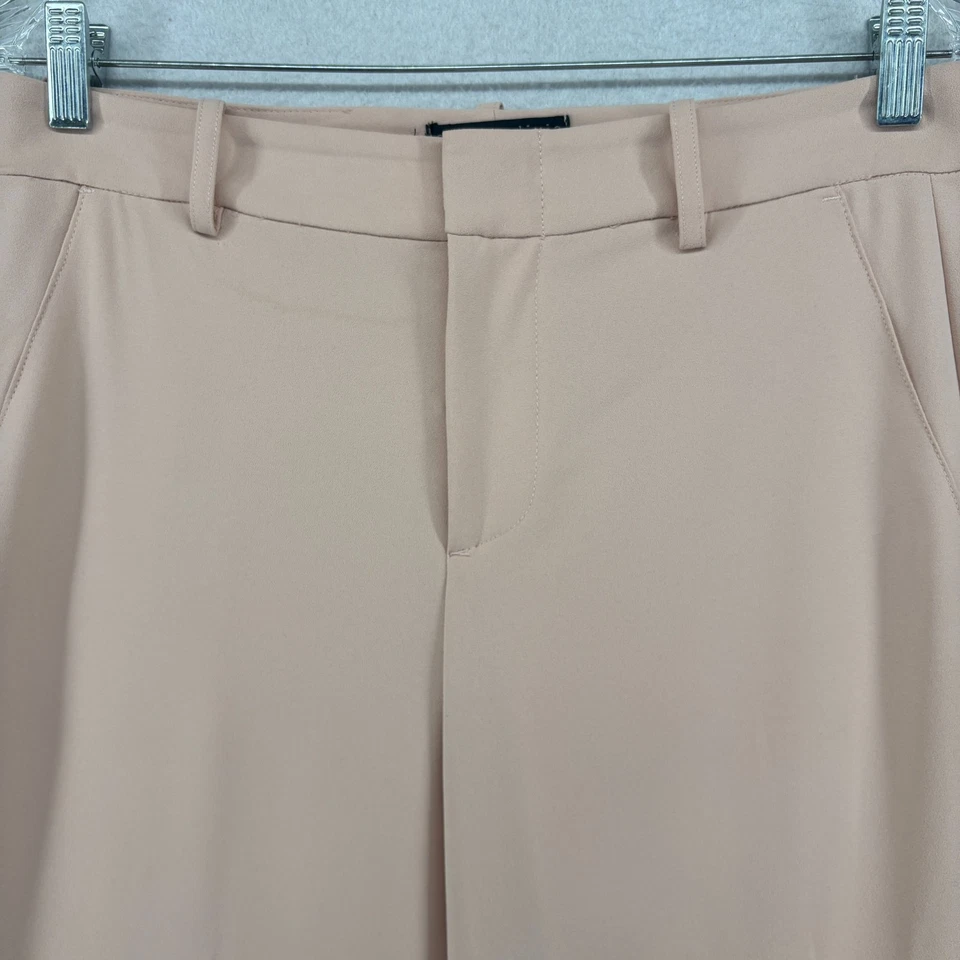 Pantalones ALICE + OLIVIA 4 Empleados Dylan Cintura Alta Pierna Ancha Forrado Pantalón Rosa EE. UU. Foto 3 de 4