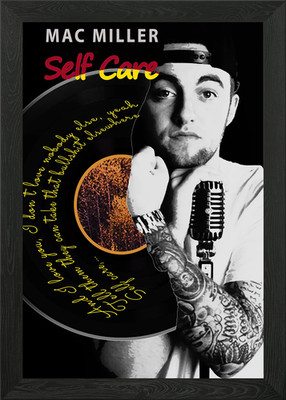 Mac Miller Self Care Lyrik gerahmtes Wandbild Poster Leinwanddruck Bild