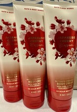 3x Bath  Body Works Japanese Cherry Blossom Ultimate Hydration Body Cream 8 oz