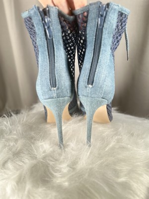 Shoe Dazzle New-No-Box Caedance Denim Mesh Heel (4in Heel). Sz 8.5
