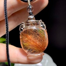 36 25 13MM Top Natural Rutilated quartz crystal mineral specimen Reiki Pendant