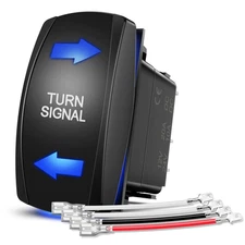 Nilight Turn Signal Switch Blue 4Pin On-Off-On Laser Etched SPDT Toggle Rocker S
