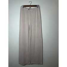 Elie Tahari Nude Ribbed Wide Leg Drawstring Luxury Lounge Pants Size S
