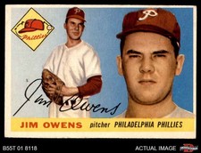 1955 Topps #202 Jim Owens Phillies RC 4 - VG/EX